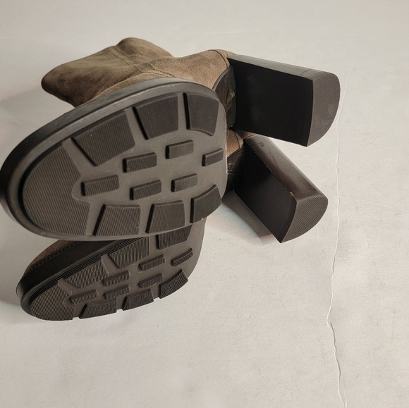 Aquatalia Ilena Heel Boots Sz 10 Suede Ankle Booties Tan - Picture 7 of 11